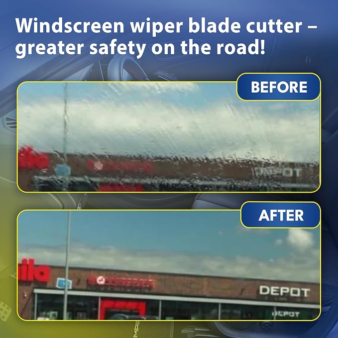 Wiper Blade Cutter and Trimmer Tool – Windshield Wiper Repair Tool for Streaky Blades – Universal Wiper Restorer for Cars, Trucks and SUVs