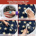 Waterproof Back Seat Cover for Dogs and Kids, Car Seat Protector Under Baby Car Seat, Child and Dog Car Seat Cover Blanket for Rear Bench(American Flag Red, Rear Bench Seat Towel)