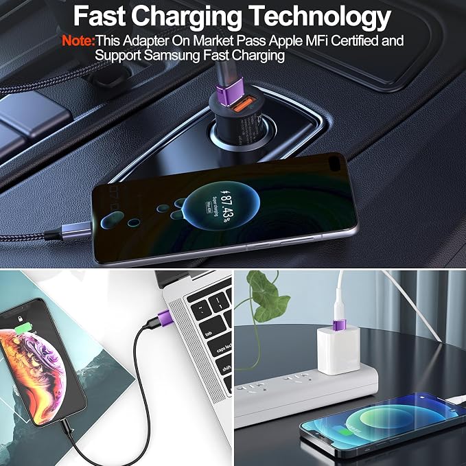 𝟒𝐏𝐚𝐜𝐤 𝐔𝐩𝐠𝐫𝐚𝐝𝐞𝐝 USB to USB C Adapter,Type-C Female to A Male Car Charger OTG Converter for Apple Watch Ultra 8 9 10,iPhone 16 15 14 13 Pro Max,Samsung S24,Nintendo Switch,AirPods,iPad,Car