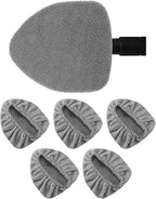 5 Pack Microfiber Windshield Cleaning Pads, Replacement Heads Cover for Windshield Cleaner Tools, Cleaning Tool Bonnets Fits Window Reach Tool, Washable & Reusable Handle Not Included (Grey)