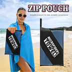 Magnetic Beach Towel | Extra Wide & Enhanced Magnet (75"x40"), Sand-Free Quick-Dry Microfiber for Car Door Changing, Beach, Pool | Includes Storage Bag, Travel & Camping (Blue Leaf Whisper)