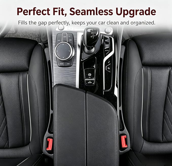 【Compatible with Subaru Outback】 Car Seat Gap Filler Organizer Compatible with Subaru Outback 1995-2025, Car Organizer Front Seat 2-in-1 Storage No-Drop Storage(2 Pack, Black)