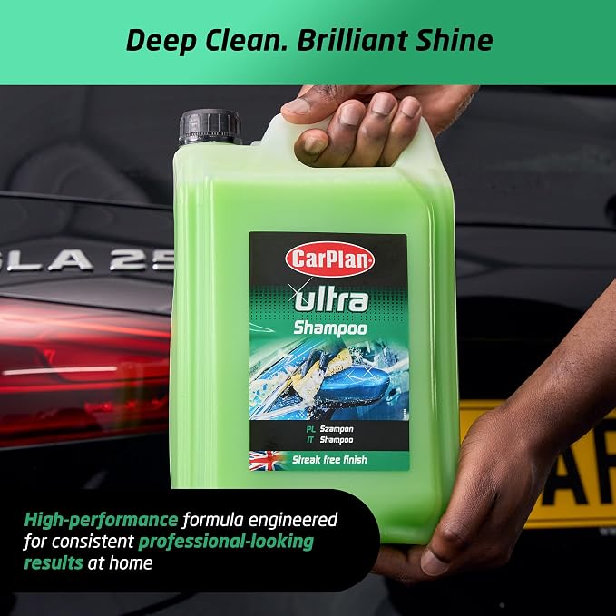 Ultra Shampoo Car Wash Soap, 169 fl oz (1.3 Gallon) | Paint Safe, Removes Dirt & Boosts Shine, For Bucket Wash with Sponge, Suitable for all Vehicles