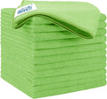 Green Microfiber Cleaning Cloth 12 Pack, 12.5 x 12.5 inch Microfiber Towels for Cars, Ultra Absorbent Car Washing Cloth, Lint Free Streak Free Cleaning Rags for Car, Kitchen, and Window