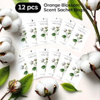 12 Packs Scent Sachets for Closet Clothes Storage - White Cotton Fragrance Long Lasting Home Air Freshener Odor Deodorizer