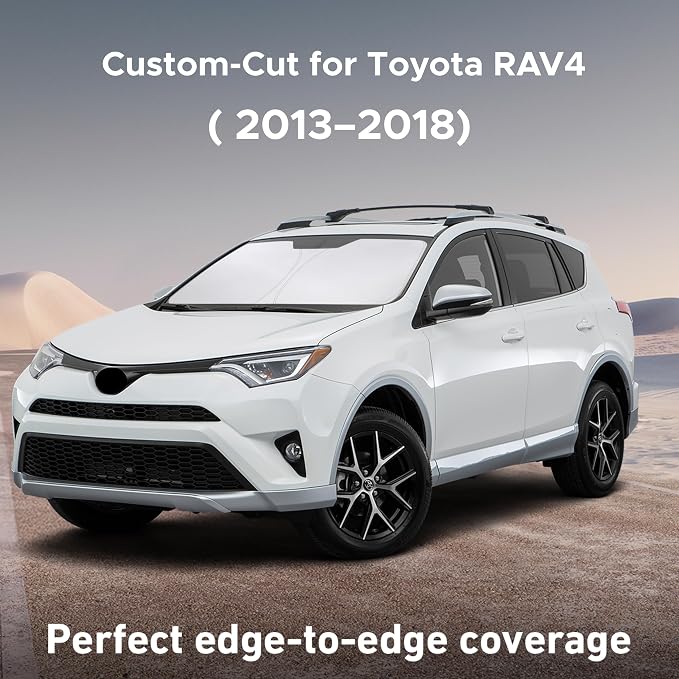 Windshield Sunshade Compatible for Toyota RAV4 2013-2016 2017 2018, LE, XLE, Premium, XSE, Limited, SE, TRD Off-Road, Sun Visor for Front Window Sun Shade Cover, Car Accessories