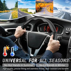 3pcs Car Steering Wheel Cover,Anti-Skid Carbon Fiber Steering Wheel Protector for Men Women,Multiple Color Options,Universal for Most Car Interiors Accessories (Black 3PCS)