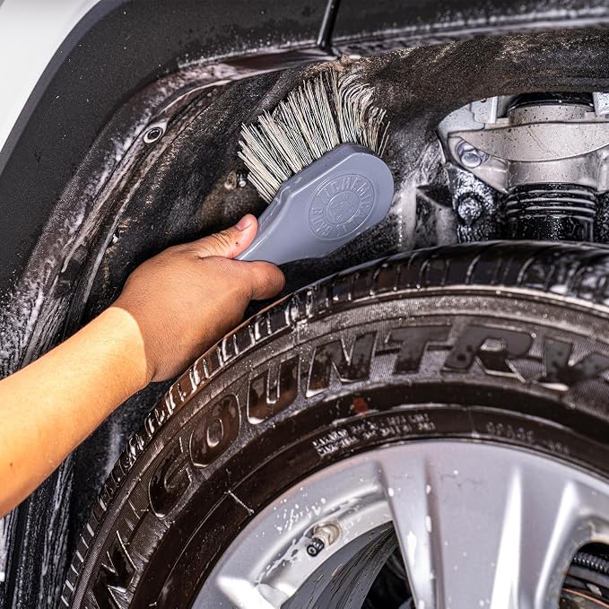 ACCG09 Wheel Works Medium Duty Wheel & Body Brush, (Safe for Cars, Trucks, SUVs, RVs, Motorcycles, & More) Gray