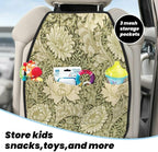 Chrysanthemum Pattern William Morris Throw Car Seat Back Kick Protectors Kick Mats With Storage Pockets For Vehicles To Protect From Dirt Mud Scratches 2 Pack
