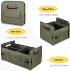 Car Trunk Organizer, Car Organizers and Storage Collapsible Multi Compartment Container Box, Adjustable Car Accessories for SUV Sedan Truck, Standard Size, Green