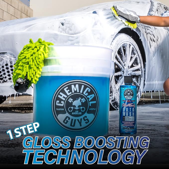 CWS_133_16 Glossworkz Gloss Booster Car Wash Soap (Works with Foam Cannons, Foam Guns or Bucket Washes) Safe for Cars, Trucks, Motorcycles, RVs & More, 16 fl oz, Watermelon Scent