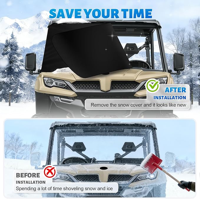 600D UTV Windshield Snow Cover Compatible with CFMOTO UFORCE 1000/1000 XL 2019-2026 Full Size, Transport Windshield Protector for Ice and Snow
