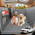 XL Dog Backseat Extender for Full-Size Crew Cab Truck, Hard Bottom Dog Car Seat Cover for Back Seat Holds 400lbs, Waterproof Dog Hammock Pet Rear Seat Protector Travel Bed for F150 / Silverado