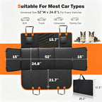 Dog Car Seat Cover for Back Seat, Hard Bottom Back Seat Extender for Pets | Heavy Duty Waterproof Scratch Proof Nonslip Durable Back Seat Covers, Upgraded Material, Easy to Clean, Holds 400lb