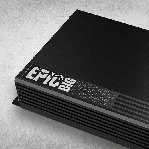 EPICBIGFOUR 4-Channel Amplifier Car Audio 1400W RMS, Compact Digital Class D, Includes ACR-E Bass Knob, High/Low Pass Crossover, Line Level Inputs, Epicenter Link, Smart Auto Protection