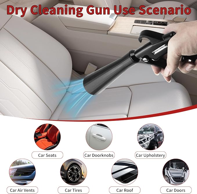 High Pressure Car Interior Cleaning Gun Interior Dryer Hair Dryer Car Detail Gun Fast Drying Blows Away Dust and Dirt Using Air | Car Detailing Tools for Quickly Blowing Out Debris and Dust Air-Powered
