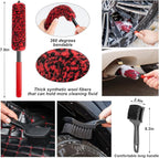 16Pcs Car Wash Cleaning Kit with Foam Gun Sprayer Detailing Brushes Windshield Cleaning Tool Rim and Tire Brush Towels Complete Interior Exterior Detailing Set for Car