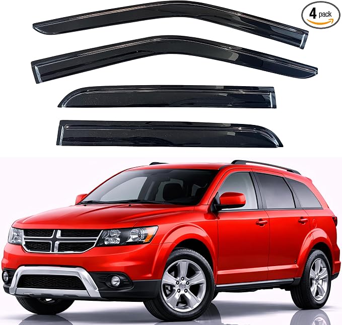 KPY Rain Guards Fit for 2009-2020 Dodge Journey, Out-Channel Window Visors Vent Wind Deflectors 4PC, Car Accessories for 09-20 Journey