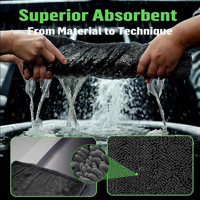 Bath Shower Cleaning Cloths, Premium Car Drying Towel | Ultra Absorbent Twisted-Loop Design| Microfiber Towel for Car, Shower Cabin, Household