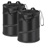 2Packs 4 Gallons New Leakproof Car Trash Can, Large Trash Can Pop-up Collapsible Hanging Car Trash Bin, Waterproof PEVA Liner Open-Top Garbage Can for Home Office Camping