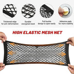 2 Pcs Universal Cargo Net Pocket Elastic Mesh Netting Car Mesh Pouch for Trunk RV Boats Home Cargo Storage Mesh with Screws and Hooks (25.6'' x 9.8'')