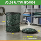29.5-Gallon Pop up Outdoor Garbage Can Set - Set of 2 Collapsible Trash Cans for Parties, Yard Waste, or Laundry - Camping Accessories by