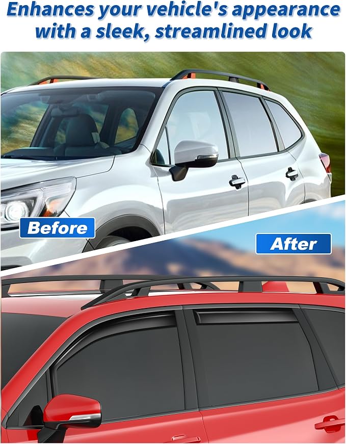 in-Channel Window Rain Guards Fit for Subaru Forester 2019-2024 Extra Durable Rain Guard Window Deflectors Side Window Visor Vent Visors Vent Shades Exterior Car Accessories-4pcs