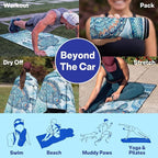 2 Pack Car Seat Towel Covers, Sweat-Proof Microfiber Seat Protectors for Gym, Running, Beach & Workout, Breathable Quick-Dry, Machine Washable, Ink-Style Sea Turtle Print, Universal Fit