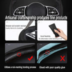2Pc Carbon Fiber Steering Wheel Cover Universal Fit 99% Cars | Non-slip soft grip, easy to wipe clean, quick to install, perfect for daily commutes and road trips, Black