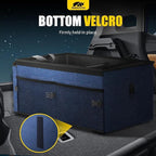 Car Trunk Organizer - 65L Collapsible Trunk Organizer with Lid, Sturdy Car Storage for SUV Auto Truck Van with Adjustable Straps and Non Slip Bottom (Blue)
