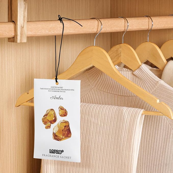 12 Packs Amber Scented Sachets for Drawer and Closet, Long-Lasting Closet Sachet Bags Drawer deodorizers Fresh Scents, Home Fragrance for House