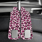 Car Seat Headrest Hooks for Purses and Bags Abstract Pink Leopard 1 Pack Bag Purse Holder for Car with Double Metal Hooks Car Purse Hanger Hanging Accessories
