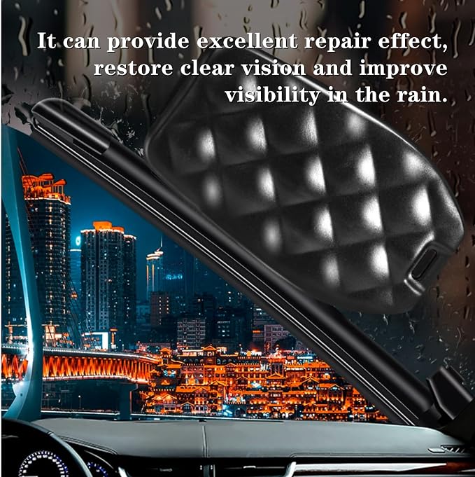 Car Wiper Repair Tool Universal Wiper Blade Cutter Windshield Wiper Trimmers Professional Rubber Regroove Tool Windscreen Blade Cleaner Windscreen Wipers Restorer for All Universal Car Wiper(Black)