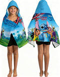Stitch Printed Soft Cotton Terry Hooded Towel Wrap, Absorbent Hooded Towel for Bath Pool Beach Lounging, 28 in x 55 in