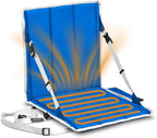 Heated Stadium Seat, Foldable, Lightweight with Carrying Strap, Foam Cushion for Comfort, Adjustable, Back Support, Multi-Functional Use As Stadium Seat or Seat Pad, Royal Blue/White