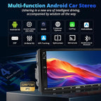 A5L 7'' Android Double DIN Car Stereo with 1080P Front Dash Cam, Wireless CarPlay & Android Auto, DSP 24-Band EQ, HDMI Out, FM/AM/SS Radio, WiFi/BT/USB Tethering, GPS Track,AI Voice Control