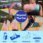 2 Pack Car Seat Towel Covers, Sweat-Proof Microfiber Seat Protectors for Gym, Running, Beach & Workout, Breathable Quick-Dry, Machine Washable, Pastel Pineapple Print, Universal Fit