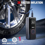 A6 Lite 160PSI Tire Inflator Portable Air Compressor, 7500mAh Portable Tire Inflator for Car Portable Air Pump with Tire Gauge Pressure & LED Light Air Pump for Car
