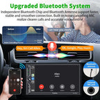 [QLED Screen Upgrade] 7" Double Din Car Stereo with Dash Cam, Wireless Apple CarPlay and Android Auto, Bluetooth, 240W 4.2-Channel Audio Output, MirrorLink, Backup Camera, AM/FM Car Radio