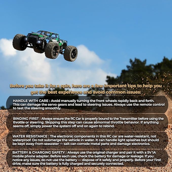 1:18 Scale All Terrain RC Car 18859, 36 KPH High Speed 4WD Electric Vehicle with 2.4 GHz Remote Control, 4X4 Waterproof Off-Road Truck with Two Rechargeable Batteries