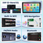 5Ghz WiFi 8 Core 6G+128G Android 15 Radio for Toyota Corolla EX 2005-2012 wCar Stereo with Wireless Carplay Android Auto,5.0 Bluetooth,Build-in EQ,9inch IPS Touchscreen,GPS,FM/RDS Backup Camera MIC