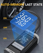 150 PSI Cordless Rechargeable Tire Inflator Portable Air Compressor | Fast Inflation, Digital Gauge, Auto Shutoff, LED Light, One-Click Start, for Car, Motorcycle, Bike, Sports Ball