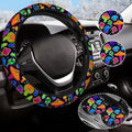 Mushroom Steering Wheel Cover Anti-Slip Universal for 14.5-15 Inch Car Steering Wheel Cover with 2 Pieces Car Coasters Suitable for Men Women
