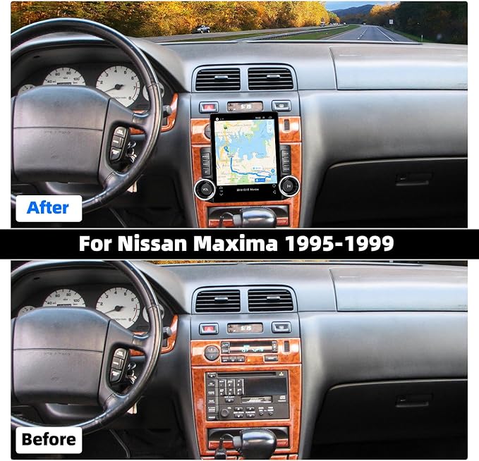 Android 15 Car Stereo Radio for Nissan Maxima 1995-1999 with Wireless CarPlay & Android Auto, 9.7" Touch Carplay Screen for Car, Bluetooth 5.0/5G WiFi/GPS/FM/RDS/SWC/Backup Camera/Mic 4+64G