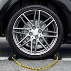 Heavy Duty Rubber Wheel Chocks, 2 Pair, Non-Slip Tire Stopper Blocks with Rope, for RV Camper Travel Trailers Motorhome Aircraft Car Truck