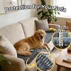 Dog Car Seat Cover, Pet Couch Covers for Car and Sofa, Non-Slip Backseat Pet Bed Mat, Machine Washable, Soft Plush Travel Seat Protector with Portable Storage Bag (Grey,23.6''×70'')