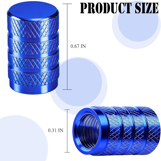 12PCS Tire Valve Stem Caps, Dust Proof, Anodized Aluminum Universal Tire Valve Stem Covers for Cars, SUV, Trucks, Bikes, Motorcycles, Bicycles(Blue)