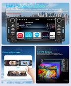 Android Car Stereo for Jeep Wrangler 2007-2018 & Jeep Compass 2011-2015 with Wireless CarPlay Android Auto, 4G+64G 7 Inch Car Radio GPS Navigation WiFi SWC Bluetooth FM with Backup Camera