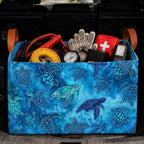 Sea Turtle Car Trunk Organizer,20L Collapsible Auto Storage Basket with Handles, Waterproof Reusable Shopping Grocery Bags for SUV, Truck,Sea Turtle Cars Boot Organizer Gifts for Women Men Drivers