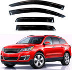 KPY Rain Guards Fit for 2009-2017 Chevrolet Traverse, Out-Channel Window Visors Vent Wind Deflectors 4PC, Car Accessories for 09-17 Traverse